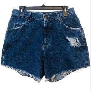 Vintage 90s lee high waisted distressed Jean cut off shorts